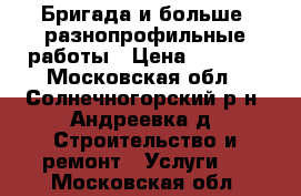 Бригада и больше. разнопрофильные работы › Цена ­ 2 000 - Московская обл., Солнечногорский р-н, Андреевка д. Строительство и ремонт » Услуги   . Московская обл.